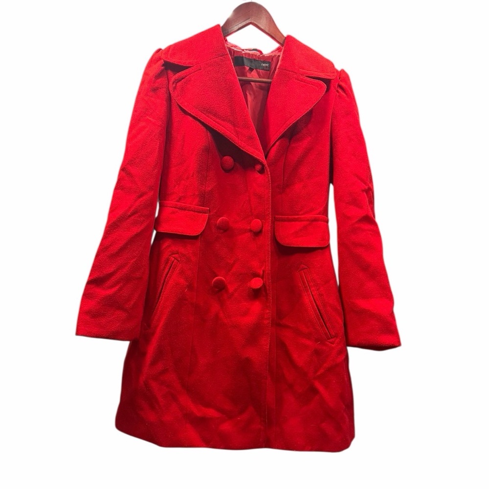 NEXT UK Red coat pockets size 12 Tall (US size M)